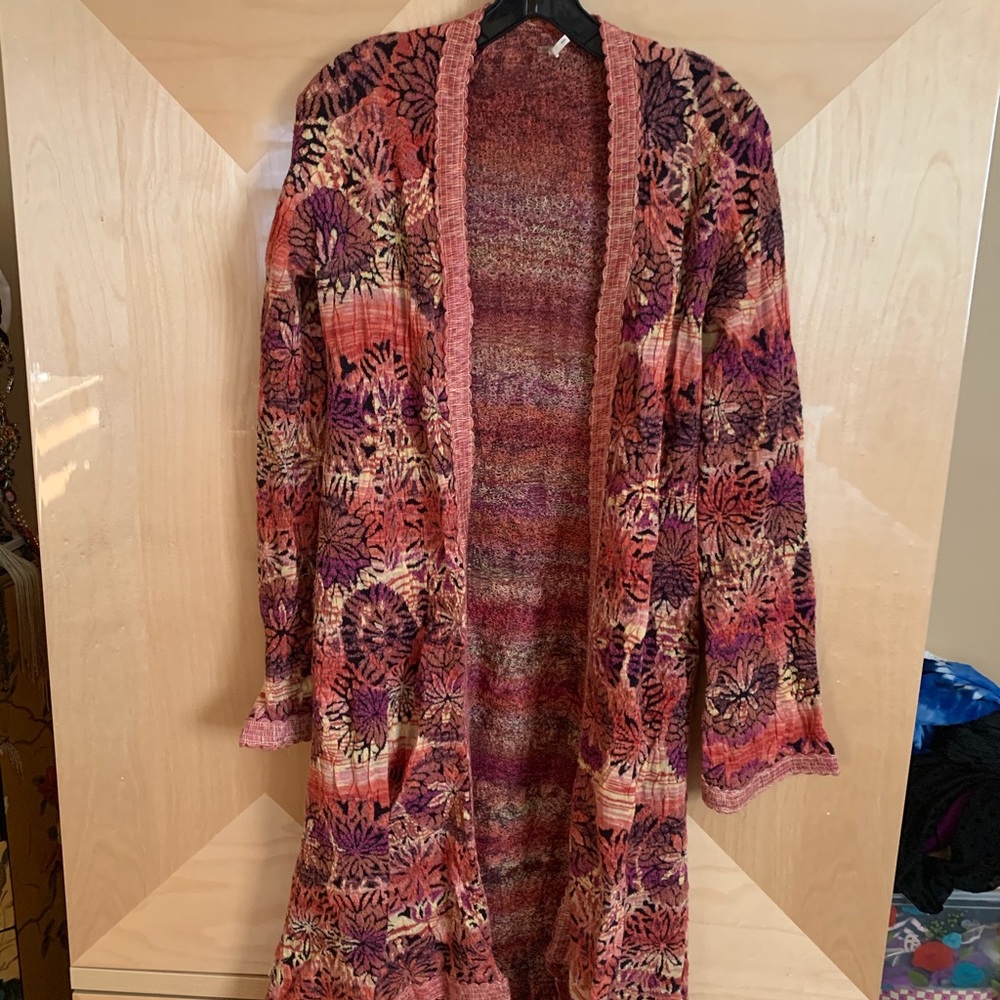 Free people fresh floral fringe Coachella sweater - Picture 2 of 6